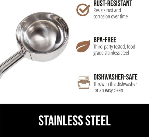 GORILLA GRIP Stainless Steel Cookie Scoop, 2 TBSP, Multipurpose Melon Baller and Meatball Spring Scoops, Black