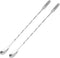 Bar Spoon Cocktail Mixing Spoon, 2 Pcs Long Handle 12.7 Inches Stainless Steel Drink Stirrers with Trident Tip