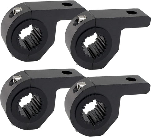 Motorcycle Mounting Bracket 4Pcs - Universal Clamp for 0.75" 1" 1.25" Horizontal Bull Bar Work Auxiliary Lights