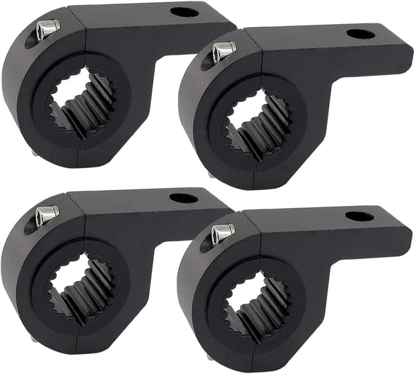 Motorcycle Mounting Bracket 4Pcs - Universal Clamp for 0.75" 1" 1.25" Horizontal Bull Bar Work Auxiliary Lights