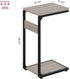 Vovonusy ET-YB-GY1 Wood Pedestal Small Sofa Side Table for Couch, Tall Nightstand, C Shaped End Table, TV Trays
