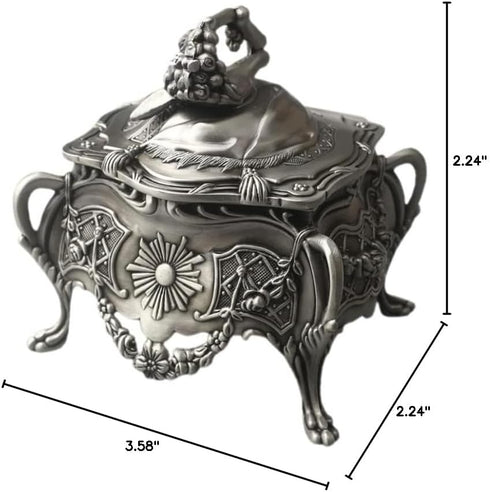 ROSIKING Emboss Alloy Metal Music Box Wind Up Antique Jewelry Musical Boxes Christmas Birthday Valentine's Day Gifts