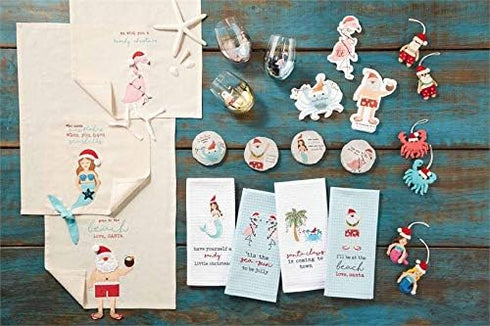 Mud Pie CRAB XMAS SHAPED PAPER NAPKIN, 5" x 5 3/4"
