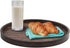 Counter Rustic Round Wood Decorative Coffee Table Tray Farmhouse Decor with Wood Texture Boho Ottoman Serving Tray