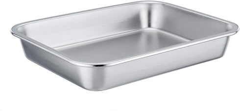 TeamFar Lasagna Pan, 10.6 x 8.3 x 1.7inch Stainless Steel Baking Dish, Compact for Toaster Oven