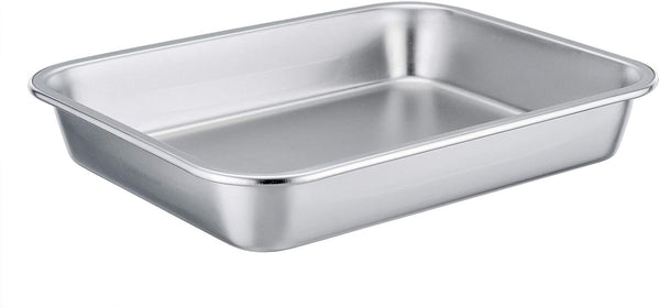 TeamFar Lasagna Pan, 10.6 x 8.3 x 1.7inch Stainless Steel Baking Dish, Compact for Toaster Oven