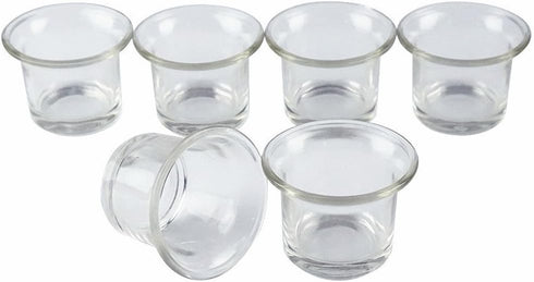 Clear Chunky Glass Lip Votive Candle Holders - Tealight Votive Cups for Wedding Proposal, Spa, Aromatherapy, Meditation