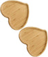 PRETYZOOM Heart Shaped Cutting Board, 2pcs Bamboo Serving Board for Valentines Day Cheese Platter Tray