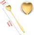 Falytemow 8pcs Gold Heart Shape 304 Stainless Steel Spoons for Coffee, Tea, Dessert, Mixing