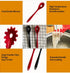 Silicone Pasta Fork (11.5"), High Heat Resistant to 480°F, Hygienic One Piece Design, Spaghetti Strainer