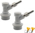PERA Corny Keg Ball Lock Gas Disconnect MFL 1/4 with 5/16 Swivel Nuts & 2 Free Worm Clamps for Homebrewing