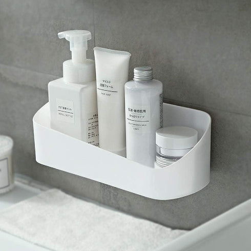 SUNFICON Adhesive Shower Caddy, Wall Mounted Bathroom Shelf Organizer with 2 Clear Adhesives for Shower Room