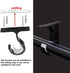 Curtain Rod Brackets 2pcs, Black Curtain Rod Holder for Drapery Rod with Diameter 1-1/8"(28mm) Installed to The Ceiling