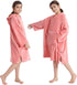 5-12 Hiturbo Kids Towel Changing Robe: Soft Plush Wearable Blanket - Warm Coral Fleece Hoodie - Swim Surf Poncho