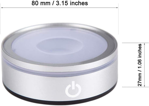 IFOLAINA LED Light Base Display Stand for Crystal Ball Glass Art Tumbler, RGB Multicolor Lighting