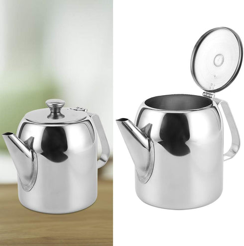 Coffee Pot Teapot Stainless Steel Tea Kettle, Short Spout Pour Over for Home Kitchen, Hotel, Restaurant (32oz)