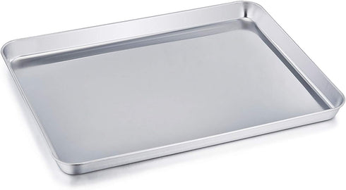 TeamFar Stainless Steel Baking Sheet, Healthy Non-Toxic Cookie Pan, Easy Clean & Dishwasher Safe