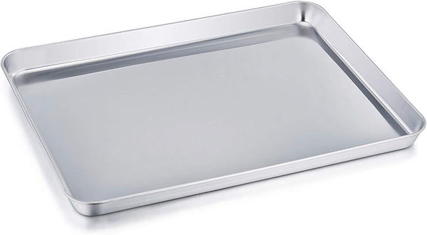 TeamFar Stainless Steel Baking Sheet, Healthy Non-Toxic Cookie Pan, Easy Clean & Dishwasher Safe