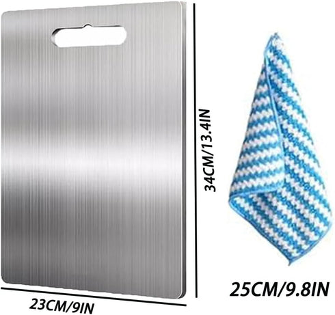 WHANIDU 13.4 9 Stainless Steel Cutting Board, Titanium Cutting Board, Titanium Cutting Boards for Kitchen,Double Sided
