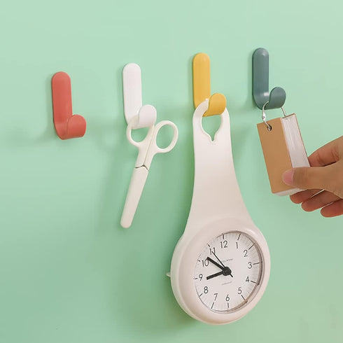 Ducige Office(6 Adhesive Hooks Utility Wall Hooks Key Hooks for Wall Decorative Key Holder Rack Self Adhesive Wall