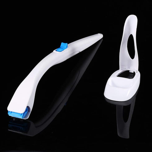 Toilet Brush with Long Handle, Cotton Toilet Scrubber Wand and Replaceable Detergent Head for Home Bathroom Cleaning