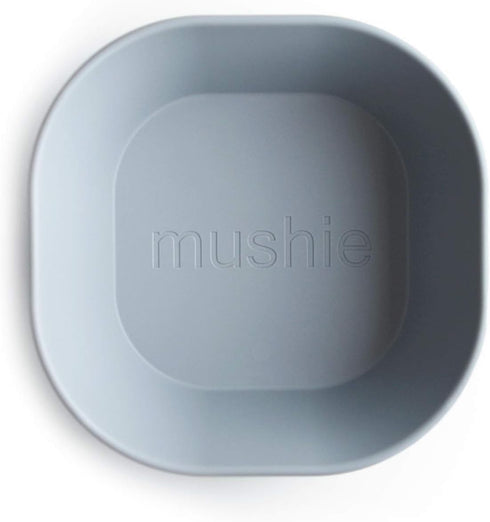 mushie Square Dinnerware Bowls for Kids | Made in Denmark, Set of 2 (Cloud) by mushie