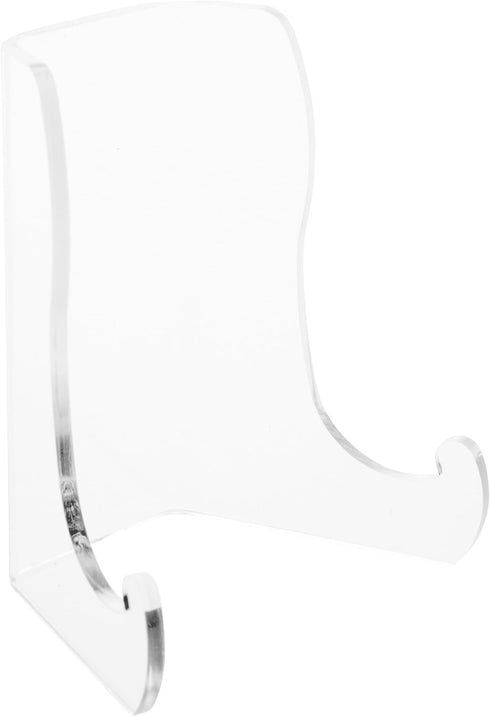 Plymor Clear Acrylic Small Flat Back Easel with Shallow Support Ledges, 3" H x 2.5" W x 2" D by Plymor