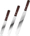 Straight Cake Icing Spatula Set of 3, Professional Stainless Steel Decorating Frosting Spatulas, Wooden Handle
