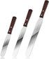 Straight Cake Icing Spatula Set of 3, Professional Stainless Steel Decorating Frosting Spatulas, Wooden Handle