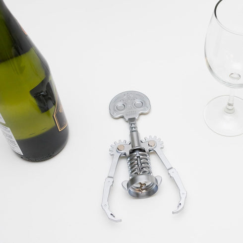Kikkerland Day of the Dead Corkscrew, Silver