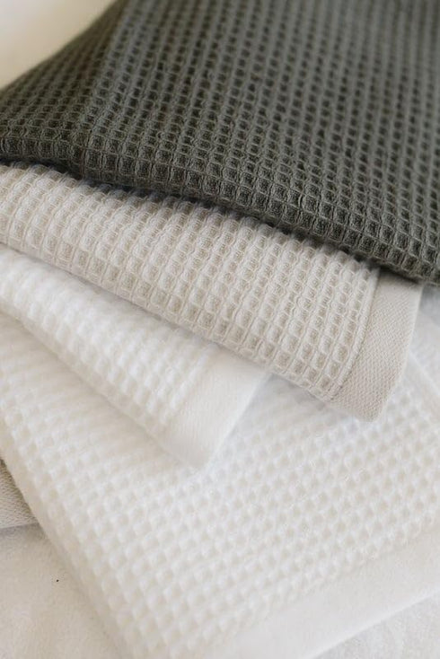 Cozy 60% 40% 13 13 Inches 4 Pack Earth Waffle Washcloths - Cotton Viscose from Bamboo Washcloths x - Soft & Absorbent