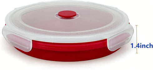 1200ml Large Camping Bowl with Foldable Spoon, Collapsible Bowl with Lid for Travel and Food Storage