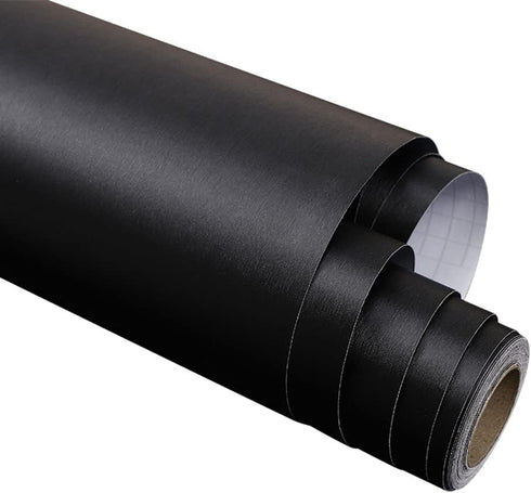 Self Adhesive Brushed Black Stainless Steel Contact Paper for Refrigerator Door, Dishwasher, Stove, Oven, Fridge