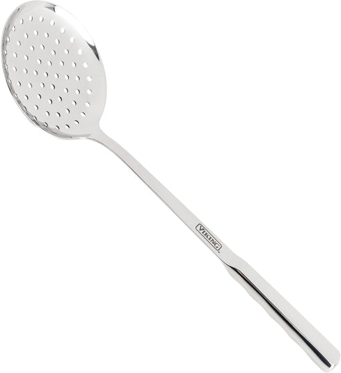 Viking Culinary Solid Stainless Steel Skimmer, Ergonomic Stay-cool Handles, Dishwasher Safe, Small by Viking