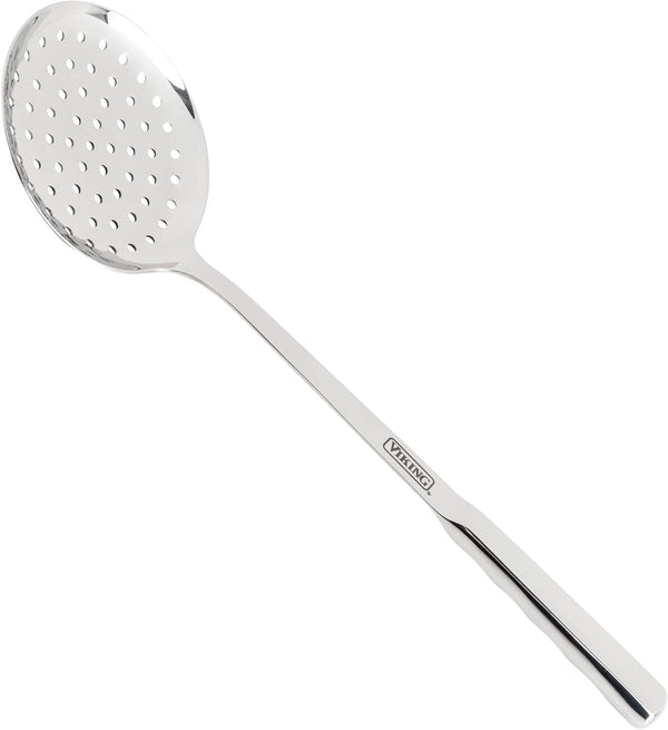 Viking Culinary Solid Stainless Steel Skimmer, Ergonomic Stay-cool Handles, Dishwasher Safe, Small by Viking