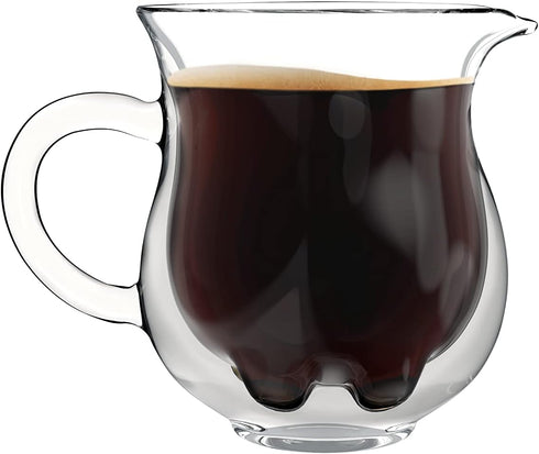 LEMONSODA Insulated Double Wall Milk Pitcher - Cute Cow Design Creamer, Tea, Milk, Coffee Pitcher (250 mL)