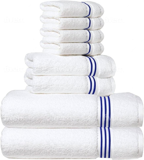 8-Piece Premium Towel Set, 2 Bath Towels, 2 Hand Towels, and 4