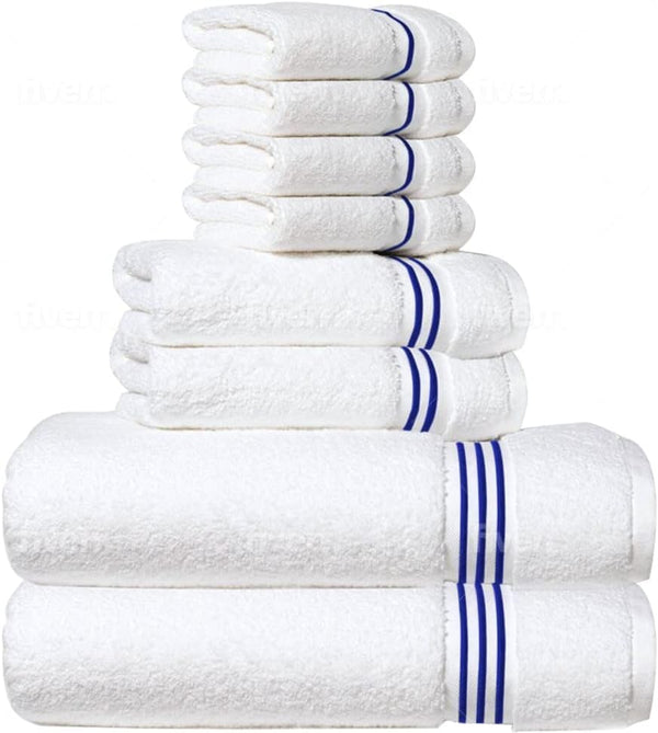 8-Piece Premium Towel Set, 2 Bath Towels, 2 Hand Towels, and 4