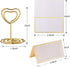 24 Pcs Mini Place Card Holders and 24 Pcs Place Cards with Gold Foil Border for Wedding, Birthday