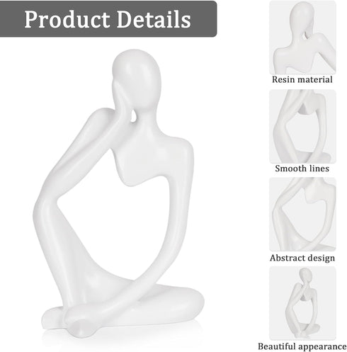 3pcs) Sandstone Resin Thinker Style Abstract Sculpture Statue Collectible Figurines Home Office Bookshelf Desktop Decor