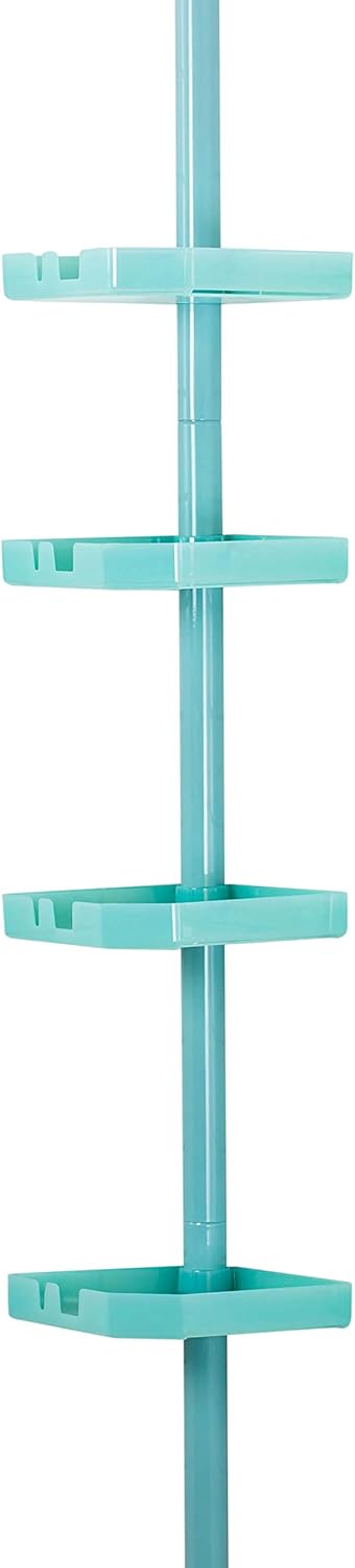 Bath Bliss 4 Tier Tensions Corner Shower Caddy | Shelves | Adjustable