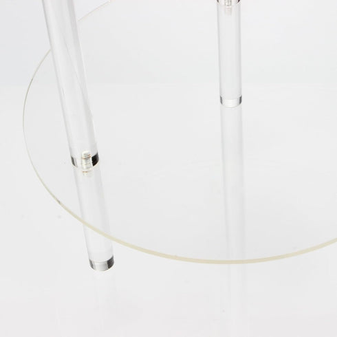 YINSHCO 2 12" Acrylic Detachable End Table, Round Acrylic Coffee Table, Tier Multifuntional Clear Nightstand End Table
