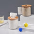 Amosfun Round Wooden Tissue Box Cover, Facial Tissue Holder with Wood Lid for Countertops
