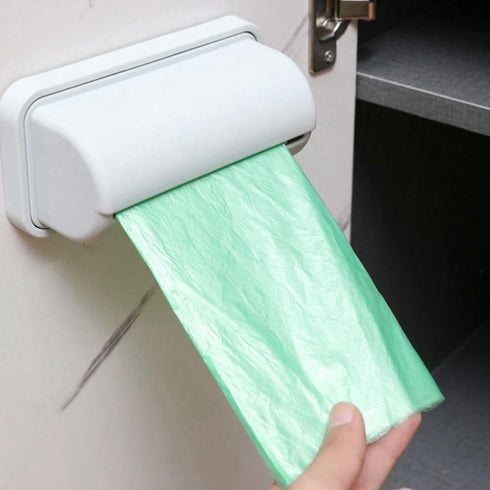 Apricot Trash Bag Dispenser Roll Holder, Kitchen Plastic Bag Holder for Wall Mount Garbage Bag Storage