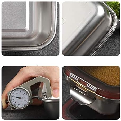 3 Pieces Stainless Steel Food Storage Container with Lids, Airtight Metal Containers for Freezer Fridge Oven,