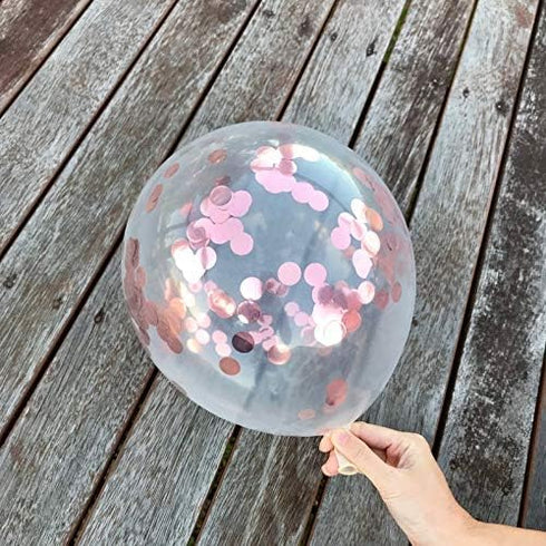 LaVenty Set of 11 Rose Gold PAJAMA PARTY Balloons and Banner for Slumber Party Decor