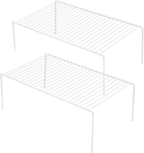 Cabinet Storage Shelf Rack Set of 2, Medium (13 x 9.4 inch) Rustproof Metal Wire Organizer for Kitchen Pantry