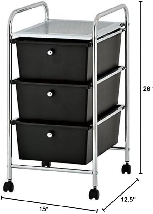 Urban Lifestyle 3 Tier Storage Cart, Black Color
