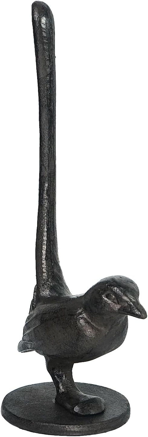 DreamsEden Vintage Bird Stand Paper Towel Holder - Small Cast Iron Birdy Paper Towel Stand Home Bedroom Bathroom Toilet