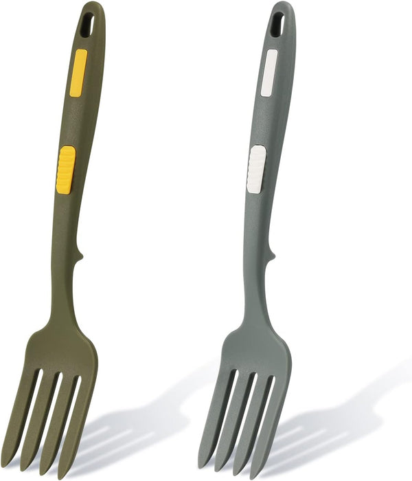 2pcs Silicone Flexible Forks, Large Heat Resistant Cooking Fork, Multifunctional Nonstick Blending Fork for Kitchen